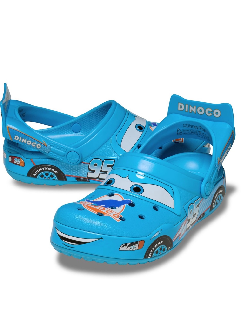 🚙 Crocs x Disney lightning McQueen Dinoco CrocBand Clogs Blue 🩵